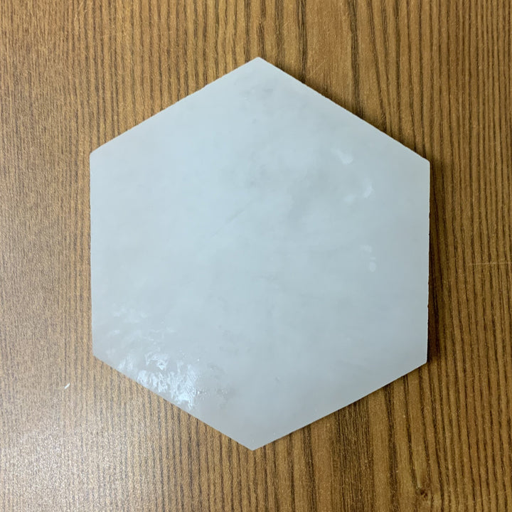 Hexagon Satin Spar (Selenite) Crystal Charging Plate