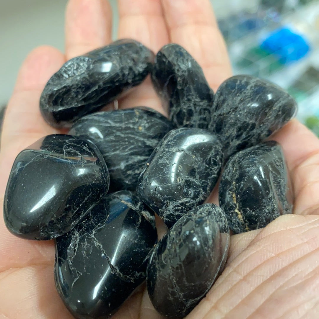 Black Tourmaline Tumbled Stone (M-L)