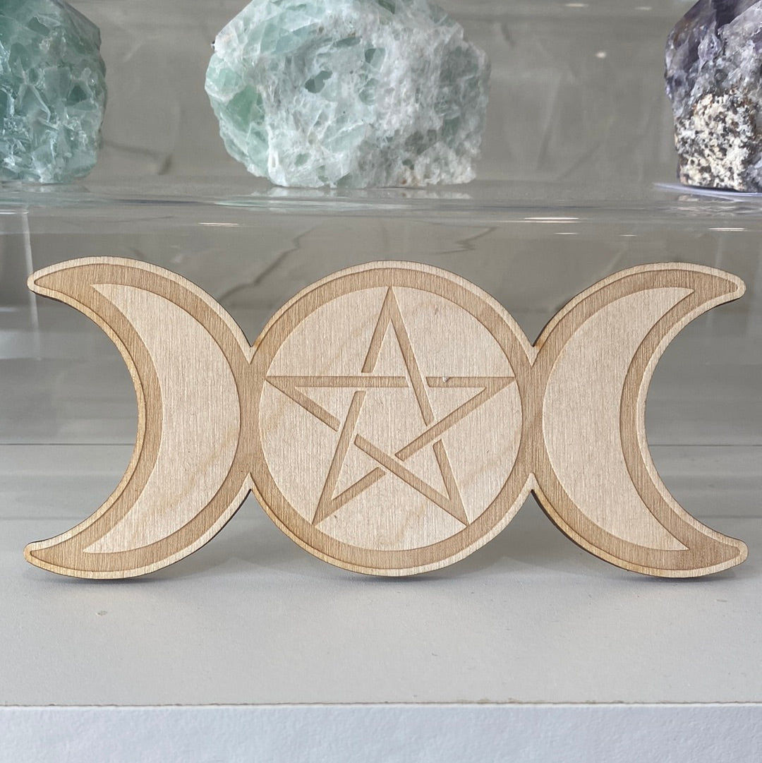 6” Triple Moon Pentagram Crystal Grid
