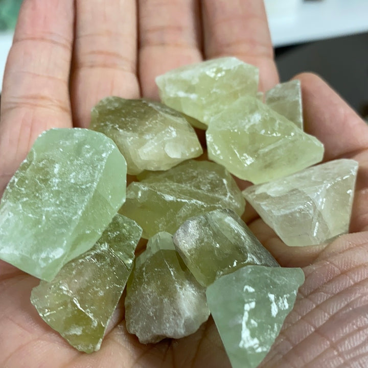 Green Calcite Rough Cut Chunks (S-M)