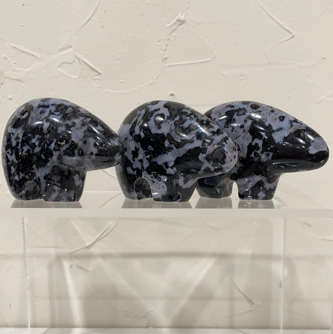 Indigo Gabbro/Mystic Merlinite Bear Carving