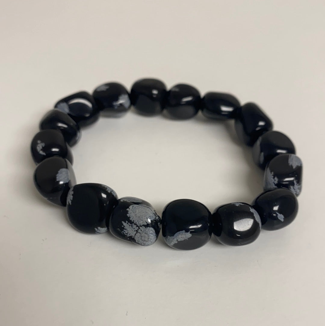 Snowflake Obsidian Bracelet