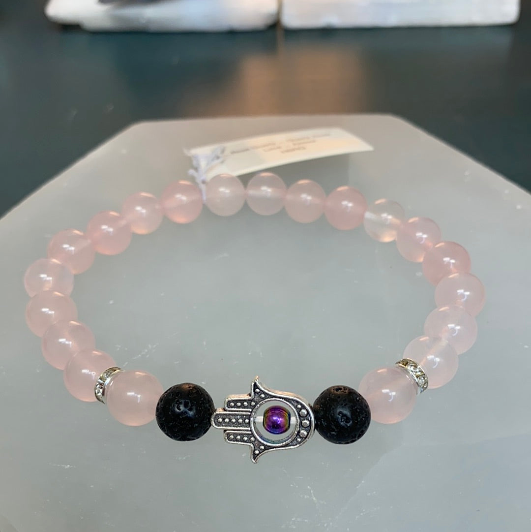 Rose Quartz Hamsa Bracelet
