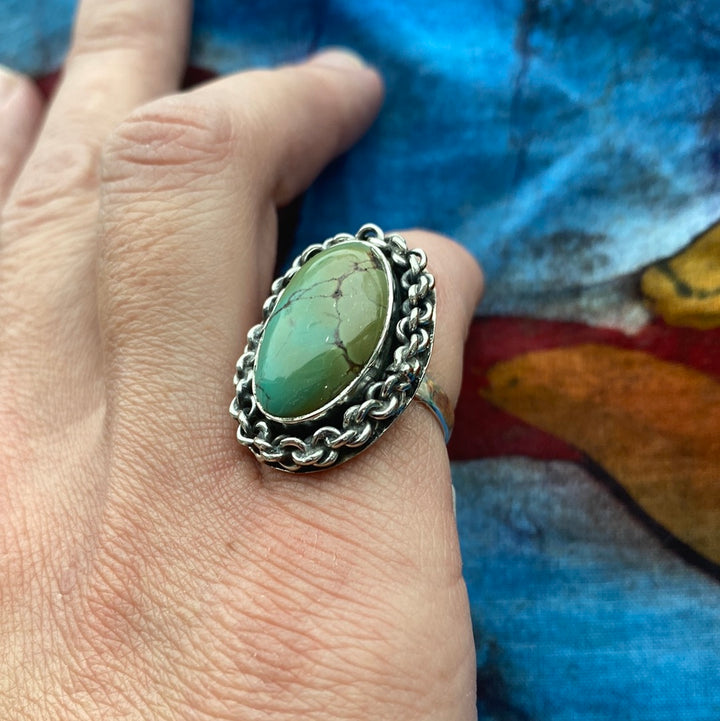 Turquoise Sterling Silver Ring Size 7