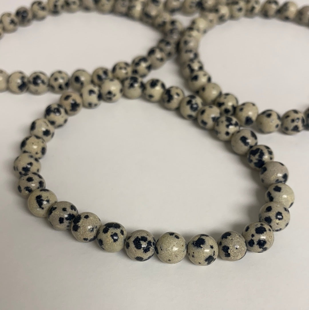 Dalmatian 8mm Jasper Bracelet