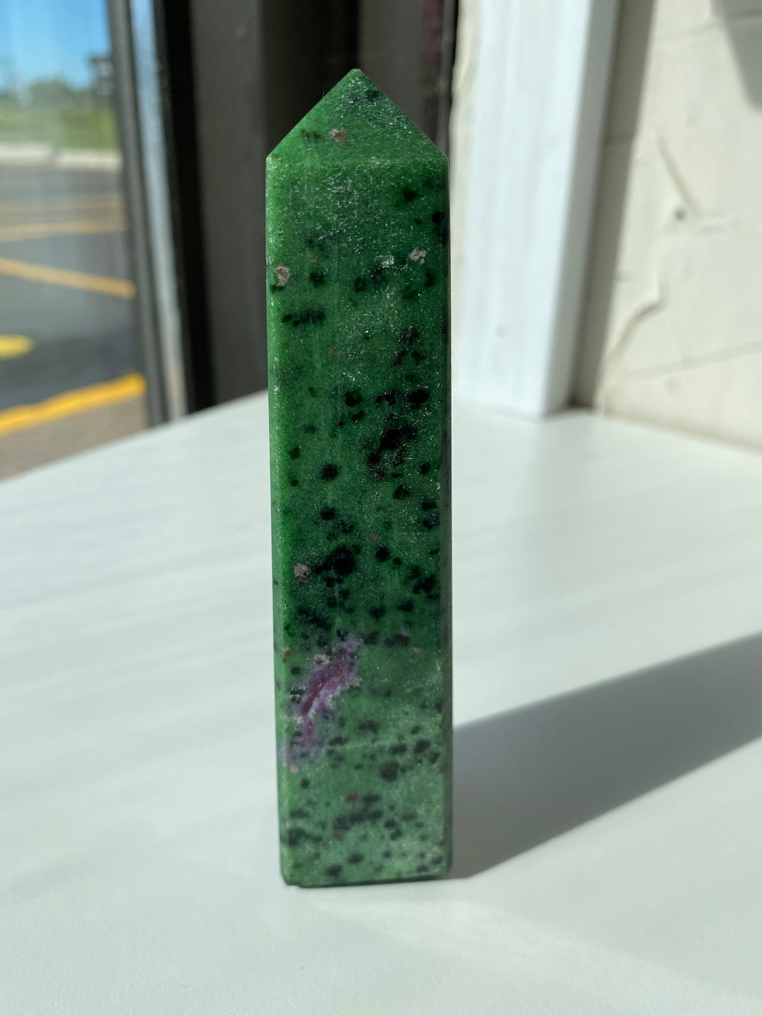 Zoisite with Ruby Obelisks