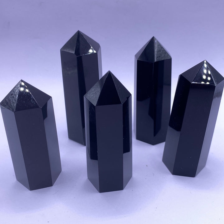 Black Obsidian Faceted Point