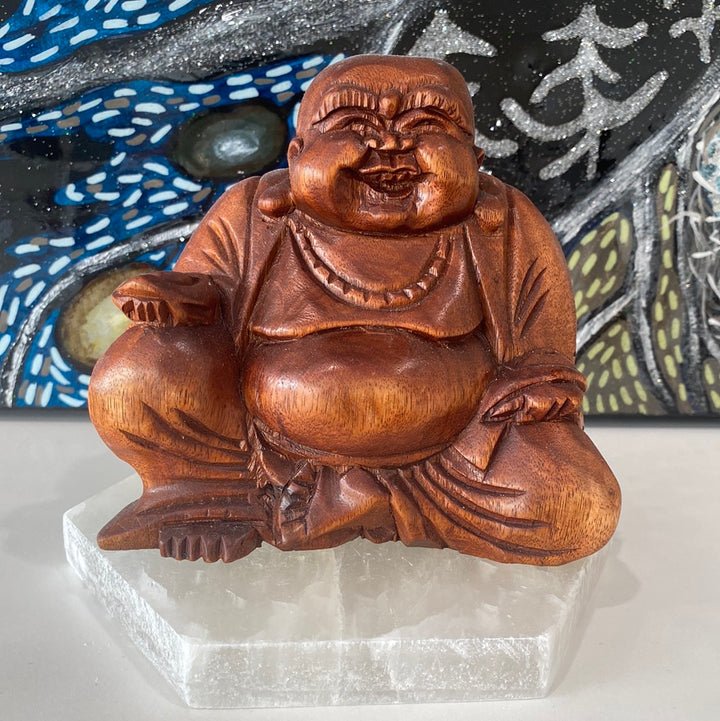 Happy Buddha (4.5”) - Suar Wood