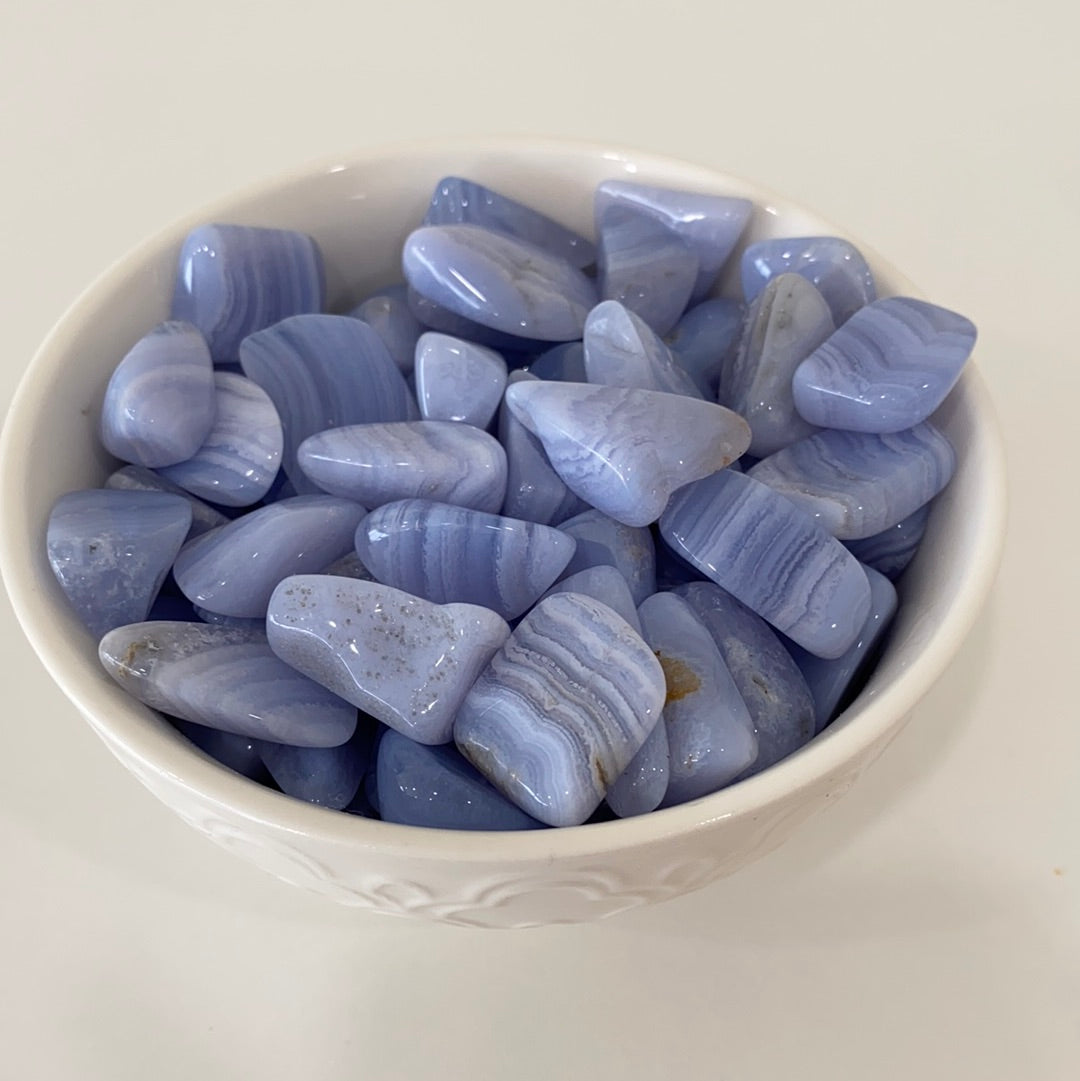 Blue Lace Agate Tumbled Healing Stone