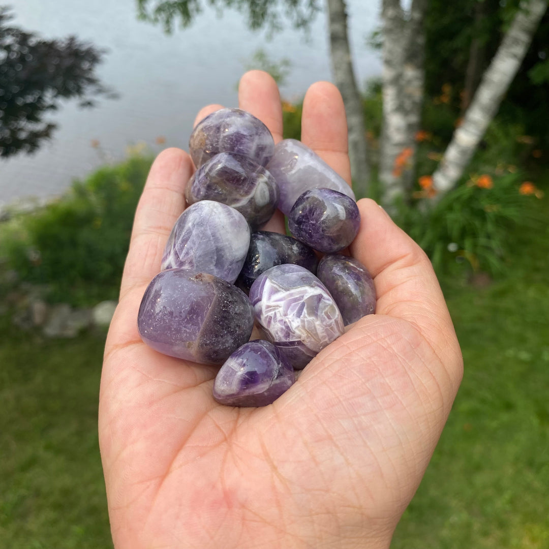 Banded Amethyst Tumbled Stones