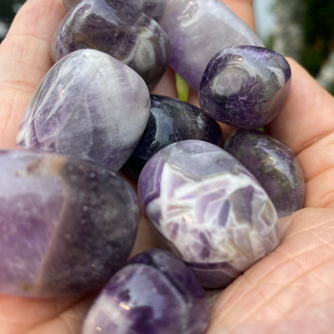 Banded Amethyst Tumbled Stones
