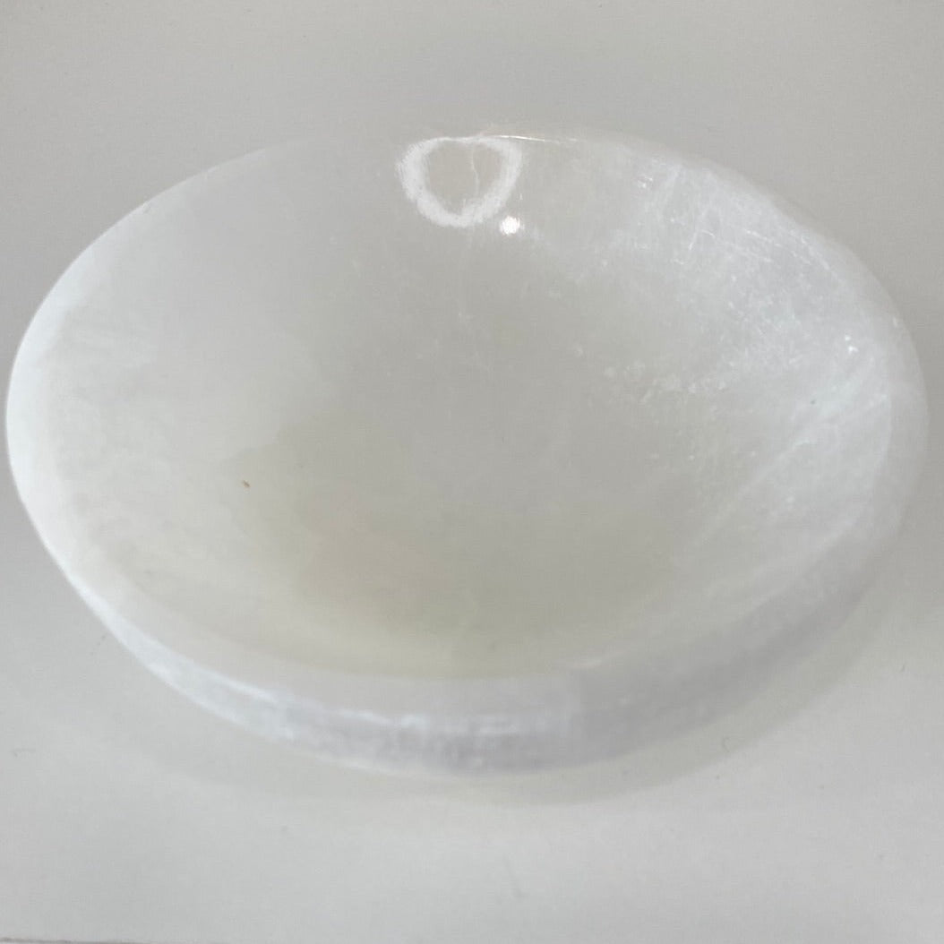 6” Round Satin Spar (Selenite) Crystal Bowl