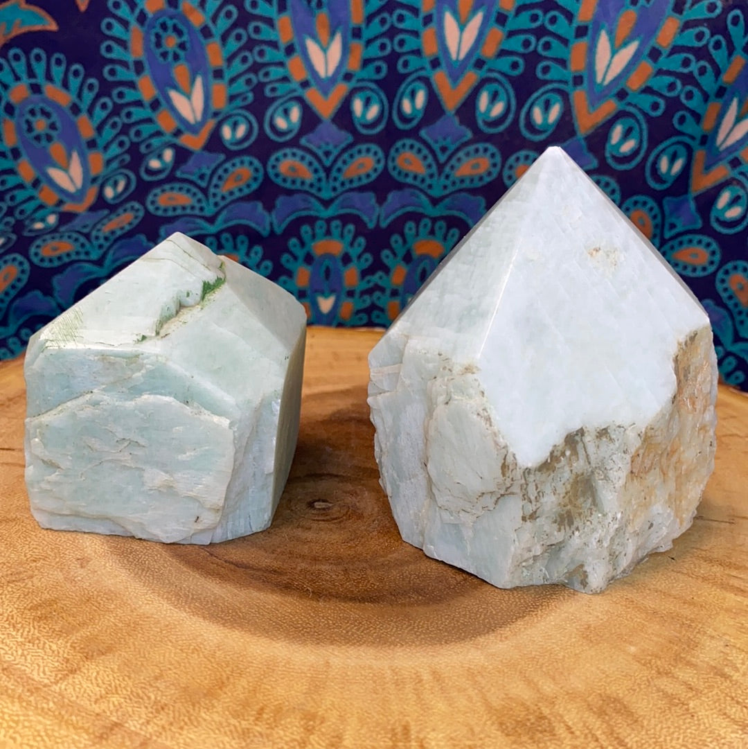 Amazonite Top Polished Rough Cut Points