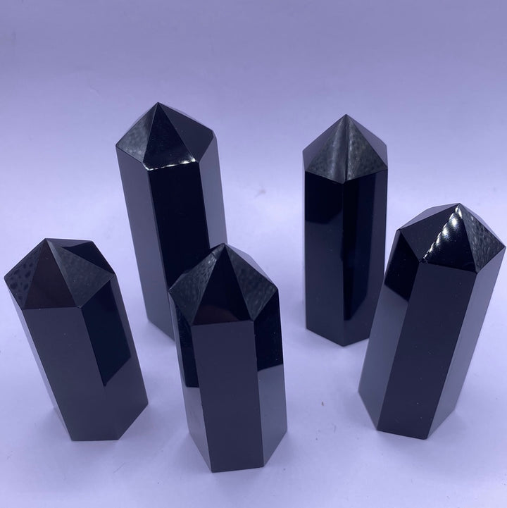 Black Obsidian Faceted Point