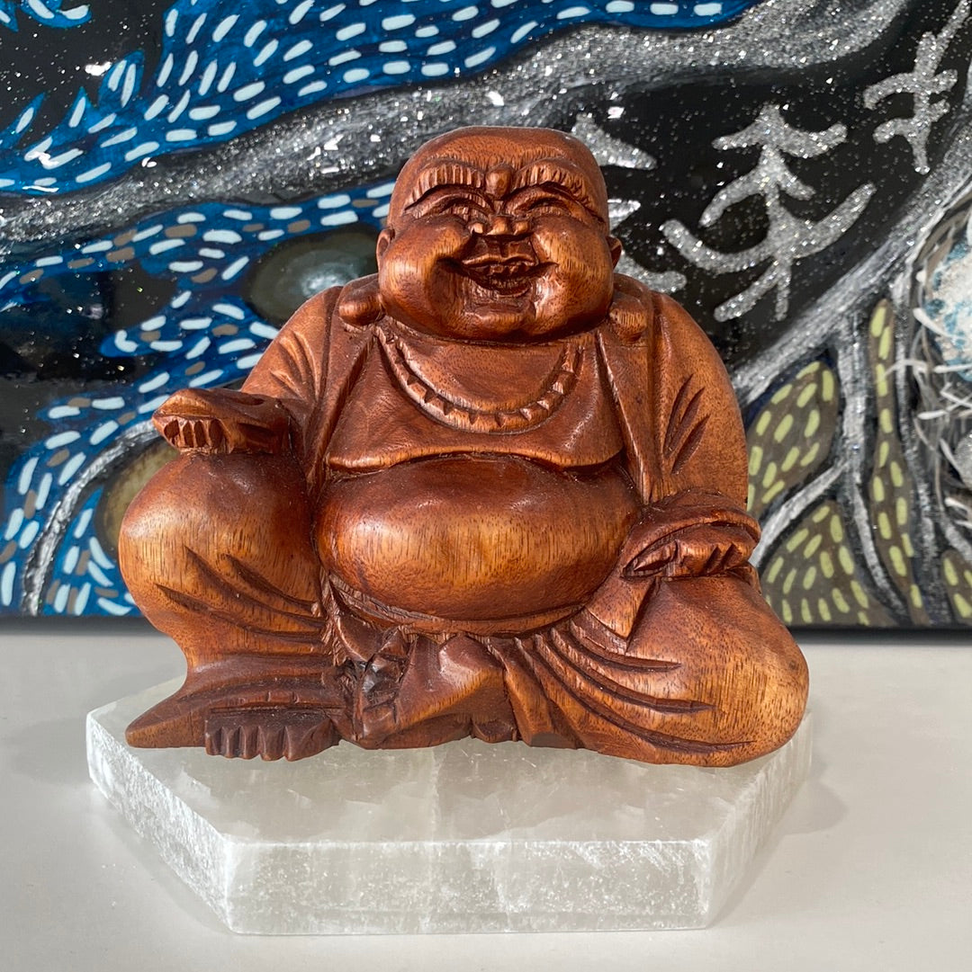 Happy Buddha (4.5”) - Suar Wood