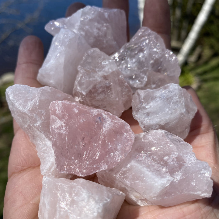 Rose Quartz Rough Cut Crystal Healing Stones